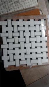 Owned Big Mosaic Factory ,Best Selling White Marble Mosaic Tile ,Pure White,East White and Black Marquina Mixed Marble Bathroom Wall Mosaic