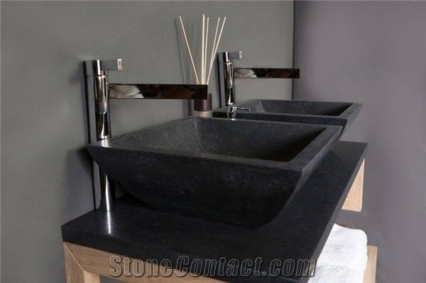 Black Granite Bathroom Countertop, Granite Vanity Sink