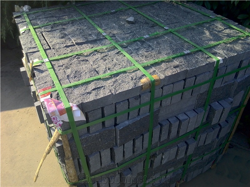G370 Grey Granite Cube Cobble Stone, Granite Cobblestone Paver
