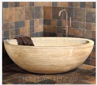 China Juparana Granite Carved Solid Bath Tub