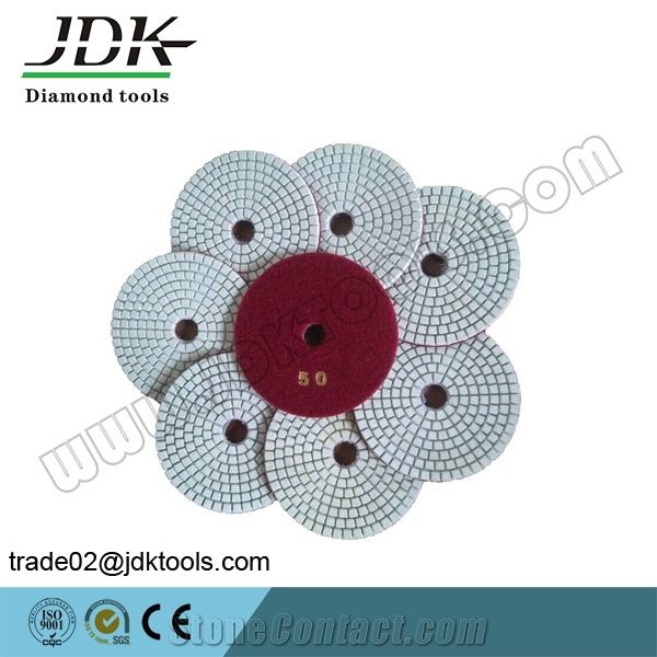 100mm Velcro-Backed Diamond Flexible Polishing Pads for Marble and Granite(C010)