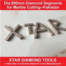 Xtar Professional Manufacturer Of 900mm Marble Stone Cutting Segments for Black and Gold