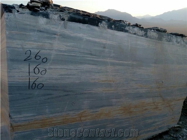 White and Grey Crystal Marble Block