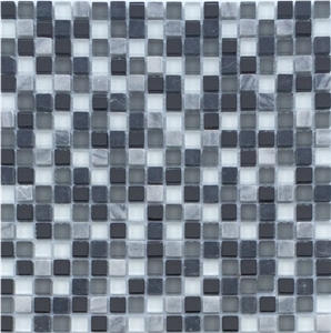 Smoke 5/8x5/8 Stone & Glass Blends Glass Mosaic Tiles