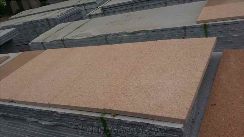 New Ivo Red Granite Fine Picked Bushhamered Surface Slabs Tiles