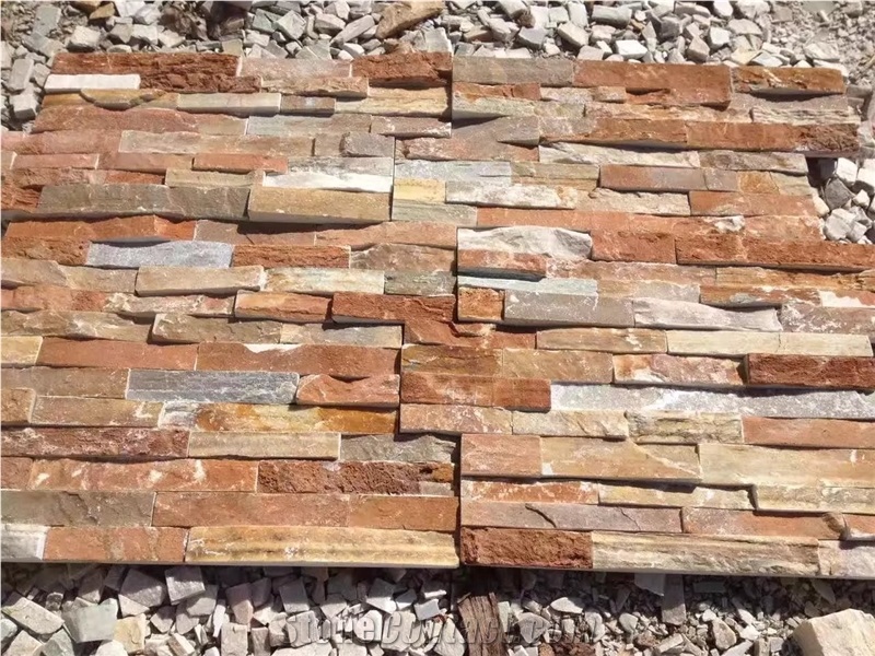Rusty Slate Brown Yellow Culture Stone Wall Cladding Competitive Prices