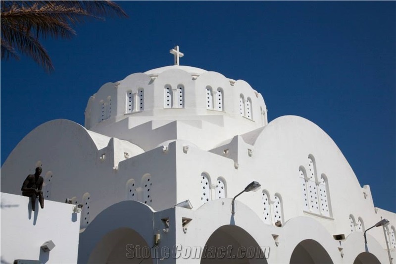 Thassos White Marble Extra Cathedral in Sandorini Island