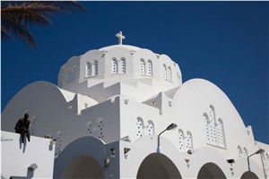 Thassos White Marble Extra Cathedral in Sandorini Island
