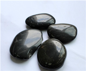 High Polished Black River Pebble Stone