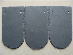 Natural Fish Scale Shape Black Scalloped Roofing Slate Tile