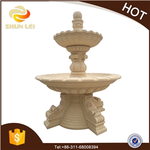 Outdoor Egypt Cream Marble Water Fountain