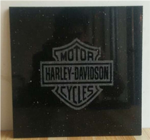 Shanxi Black Granite Coasters with Laser Logo