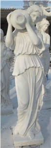 Western White Marble Lady Sculpture & Statues, Hunan White Marble Landscape Sculptures
