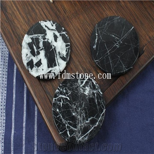 Marble Handicrafts, Stone Interlayer Pad, White Marble Coaster