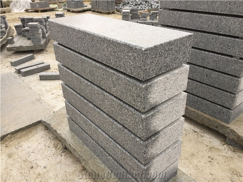 New G603 Silver Grey Granite Cheaper Flamed Block Steps 15x35x100 cm