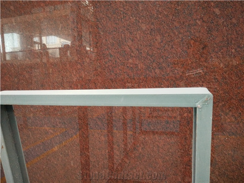 India Red Granite with Small Flower, First Quality Of Polished Big Slab,Used for Table Top