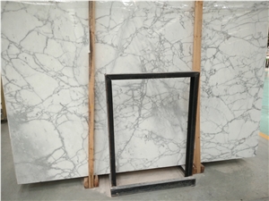 Italy Marble Bianco Carrara Slab,White Carrara with Long Vein, Thickness 18mm