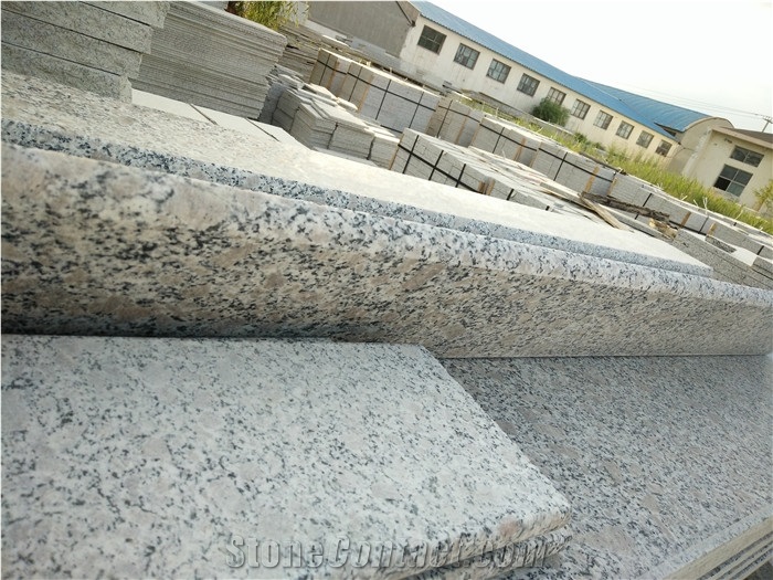 Pearl Flower Granite,China Pink Granite,G383 Granite Stair & Riser,Zhaoyuan Pearl Flower Granite