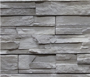 Grey Cultured Stone for Wall Cladding, Stacked Stone Veneer