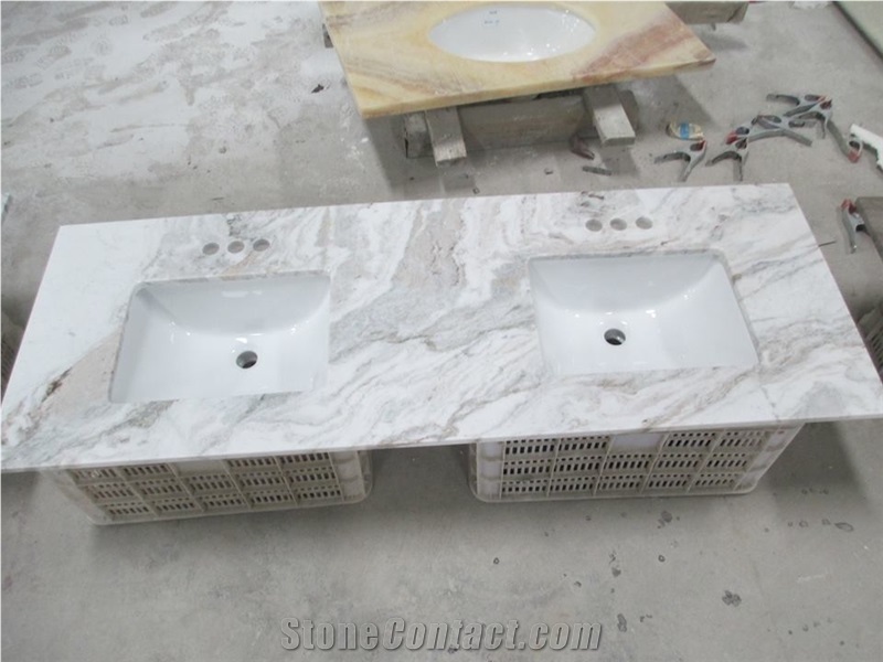 Italy White Marble Polished Countertops, White Marble Vanity Top, Snow White Marble Bath Top