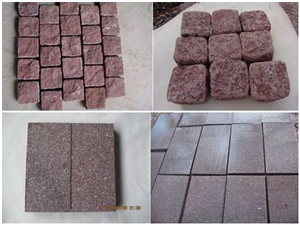 Red Porphyry Granite G666 Dayang Red Granite Pavers,G666 Cobblestone,Red Porphyry Cubestone,Shouning Red Flamed Tiles