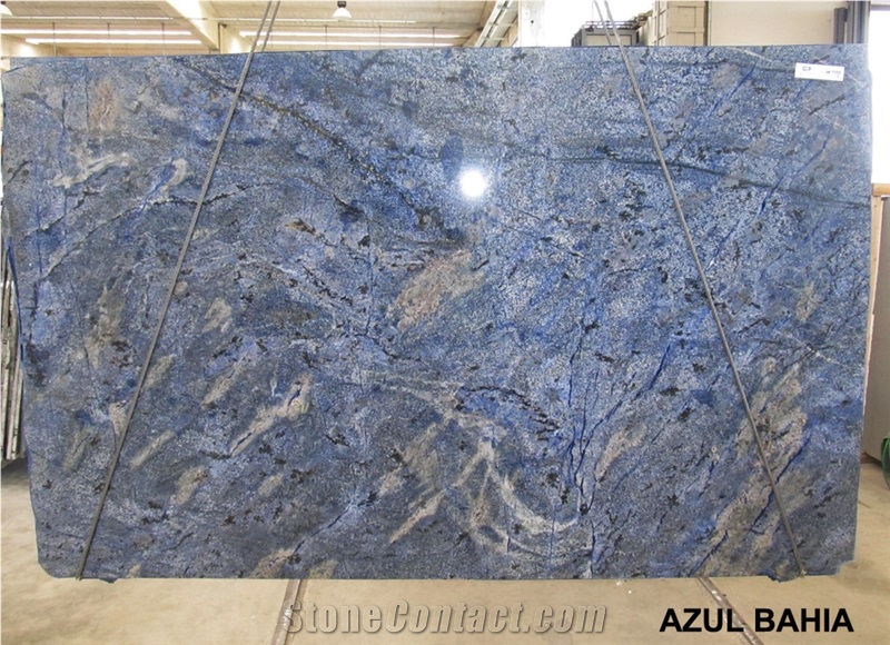 Azul Bahia Granite Slabs, Brazil Blue Granite