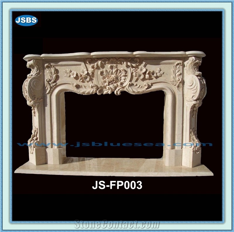 China Flower Carving Marble Fireplace