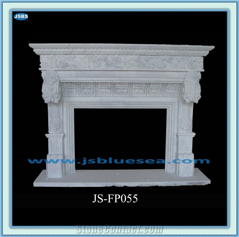 China Flower Carving Marble Fireplace