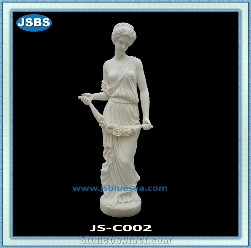 China Marble Lady Sculpture, Coral Red Marble Sculpture & Statue