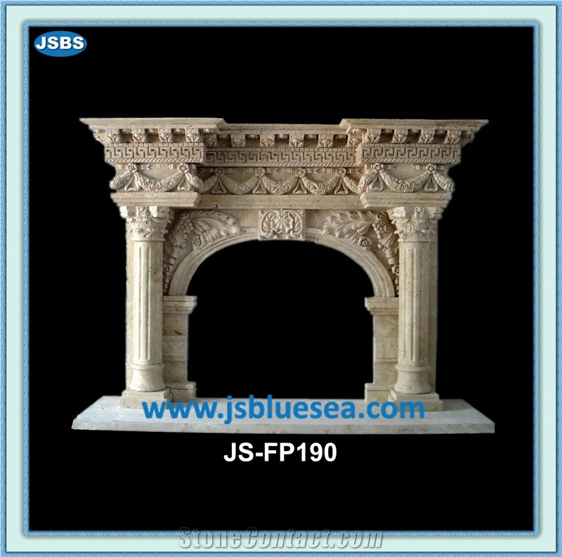 Custom Designed Marble Fireplace Mantels, Surrounds, Hearths