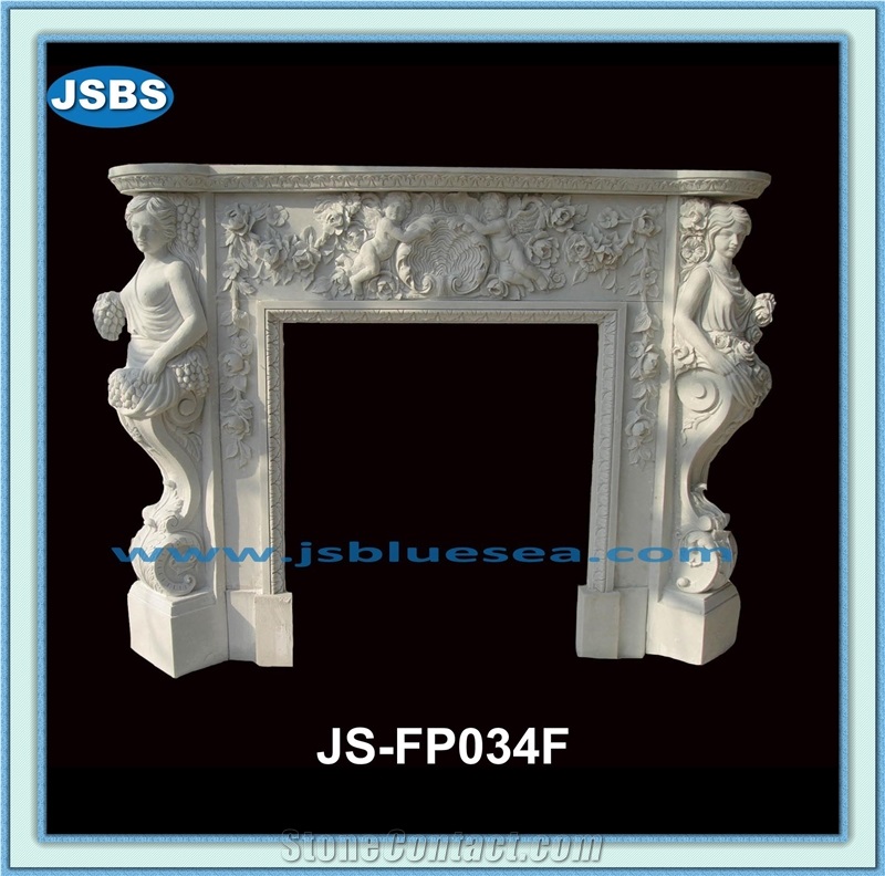 Indoor Used Marble Fireplace