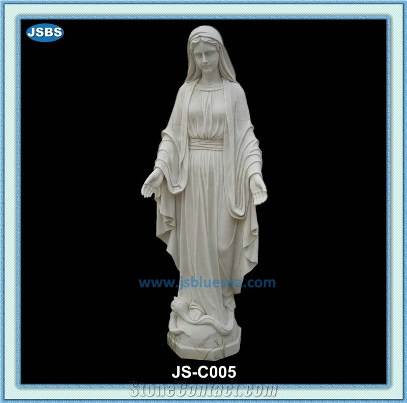Marble Virgin Mary Statue, Empress White Marble Religious Sculptures
