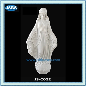 Marble Virgin Mary Statue, Empress White Marble Religious Sculptures