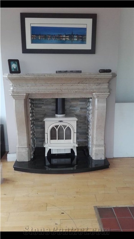 Beige Limestone Fireplace Mantel From Portugal 491847 Stonecontact Com