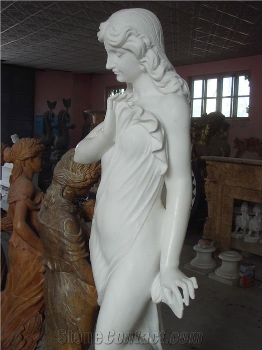 A Quality China Snow White Marble Human Sculptures Western Style Handcarved Statues Customized