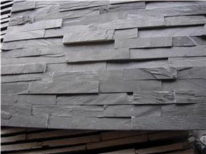 China Black Slate Culture Stone Stacked Stone Ledge Stone Wall Panel Thin Stone Veneer
