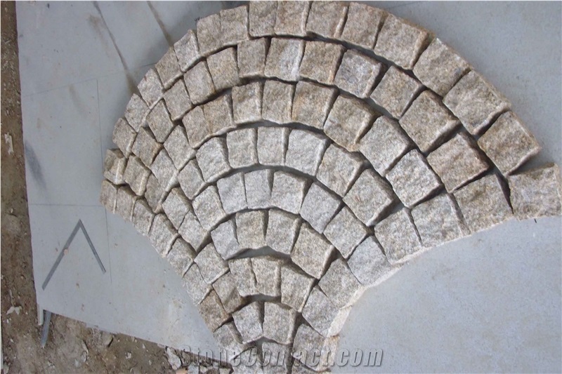 China Multicolor Slate Cube Stone Cobble Fan Shaped Paver Flooring,Deck Pavers