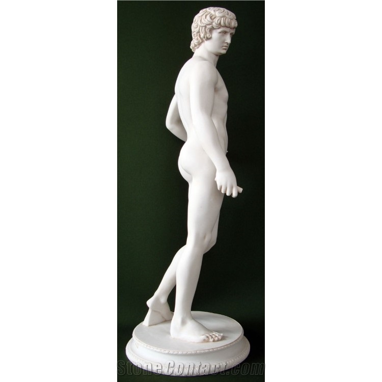 China Pure White Marble Western Style Human Design Sculptures Interior Garden Handcarved Sculptures