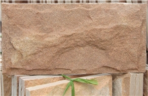 China Red Rosso Sandstone Split Face Mushroom Stone Wall Cladding Exterior Walling Panel