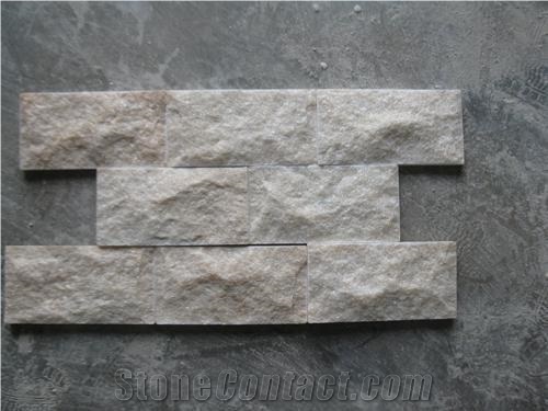 China Super White Quartzite Mushroom Stone Split Face for Wall Panel
