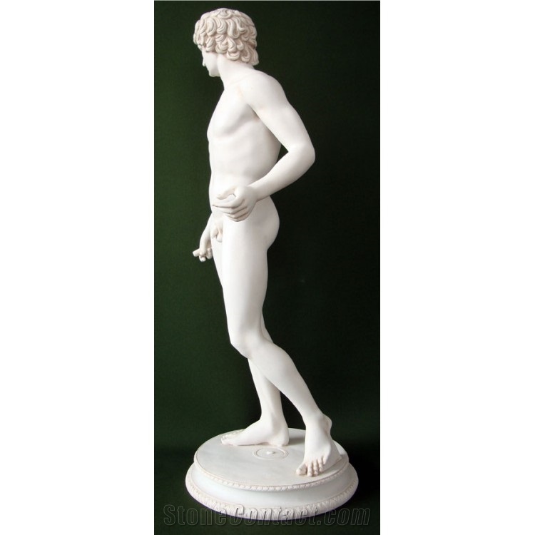 China White Marble Male Sculptures Beauty Body Handcarved Statues for Western Garden Design