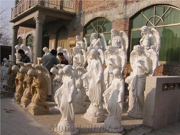 China White Marble Male Sculptures Beauty Body Handcarved Statues for Western Garden Design