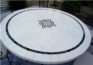 Classic Limestone Coral Stone Exterior Furniture Tabletops,Mosaic Table Sets