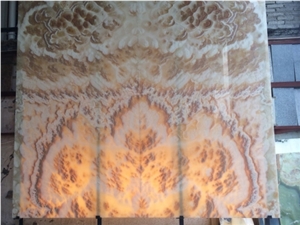 Fire Cloundy Beige Onyx Slabs Tiles for Tv Background Wall Cladding