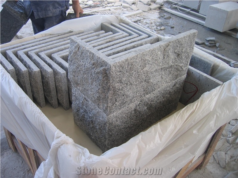 G603 China Grey Bianco Sardo Granite Mushroom Stone for Wall Cladding Corner Stone Exterior Building Project