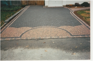 Hainan Black Basalt Brick Pavers Flooring Garden Pattern Stepping Exterior Pattern