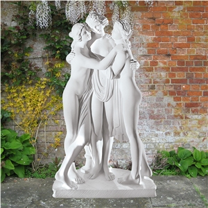 White Marble Four Seasons Female Human Handcarved Sculptures for Exterior Garden Statues
