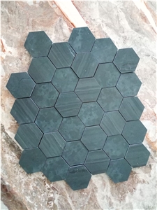 Natural Stone Mosaic, Black Marble Basketweave Mosaic