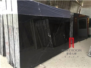 China Cheap Price Nero Margiua Black Marble Tile for Wall and Floor