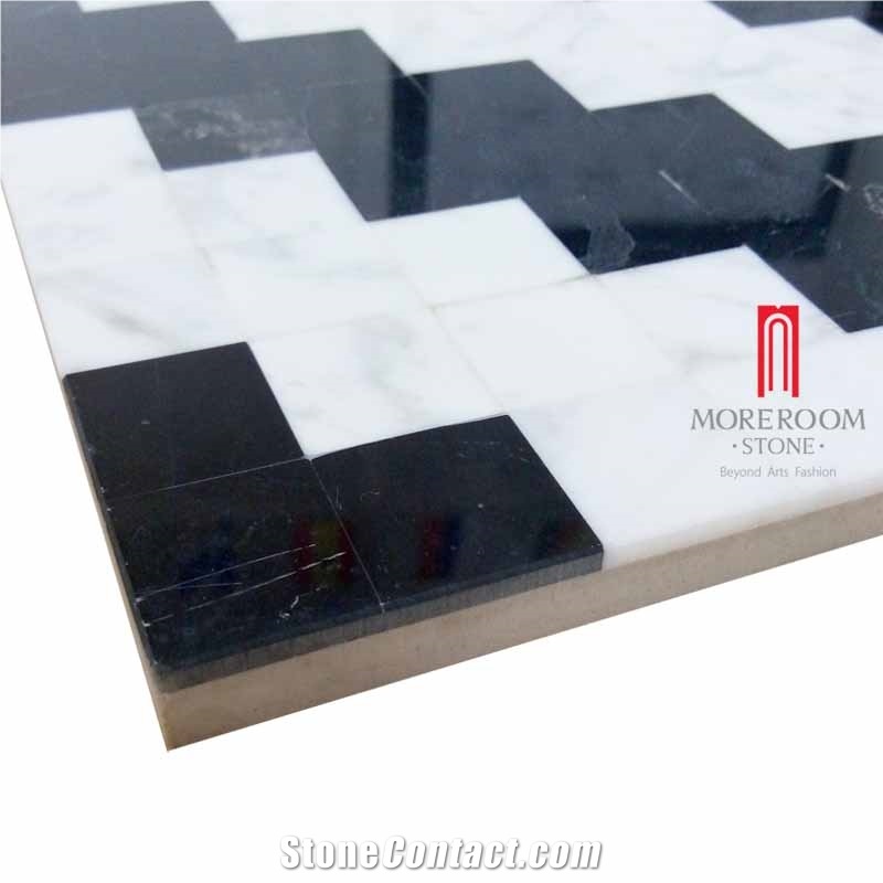 Classical White and Black Marble Check Pattern Background Wall Tile & Floor Tile for Tiny Home
